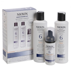 NIOXIN SYSTEM 6 Pachet complet anticadere si regenerare pentru par natural sau vopsit cu structura medie spre groasa impotriva caderii puternice a parului.