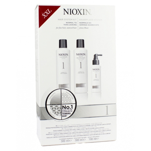 NIOXIN SYSTEM 1 - Pachet complet pentru par natural cu structura fina impotriva caderii normale a parului XXL