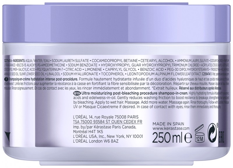 Kérastase Blond Absolu Bain Cicaextreme Shampoo - Sampon crema hidratant post decolorare-vopsire 250ml